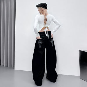 [BEST] STUDDED LEOPARD HOLY CROSS SCIMITAR PANTS/ 1色
