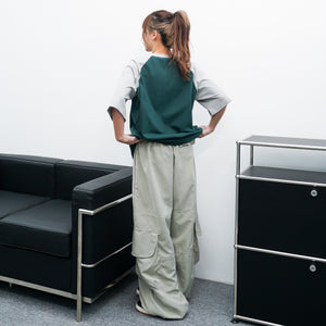 UNISEX霧面感WIDE PIN-TUCK CARGO PANTS/ 2色
