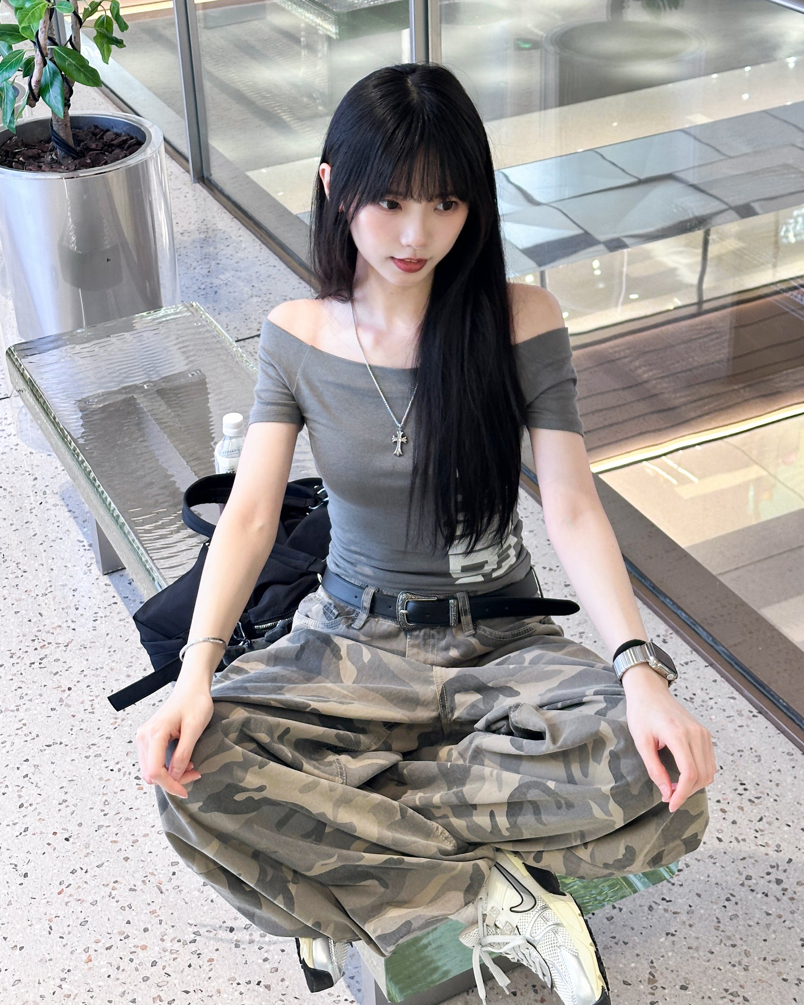 [BEST] 薄身超柔膚! HAPPINESS OFF SHOULDER TEE/ 2色