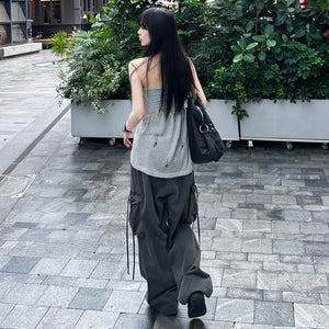 DAMAGE HALTER NECK SLEEVELESS KNIT/ 2色