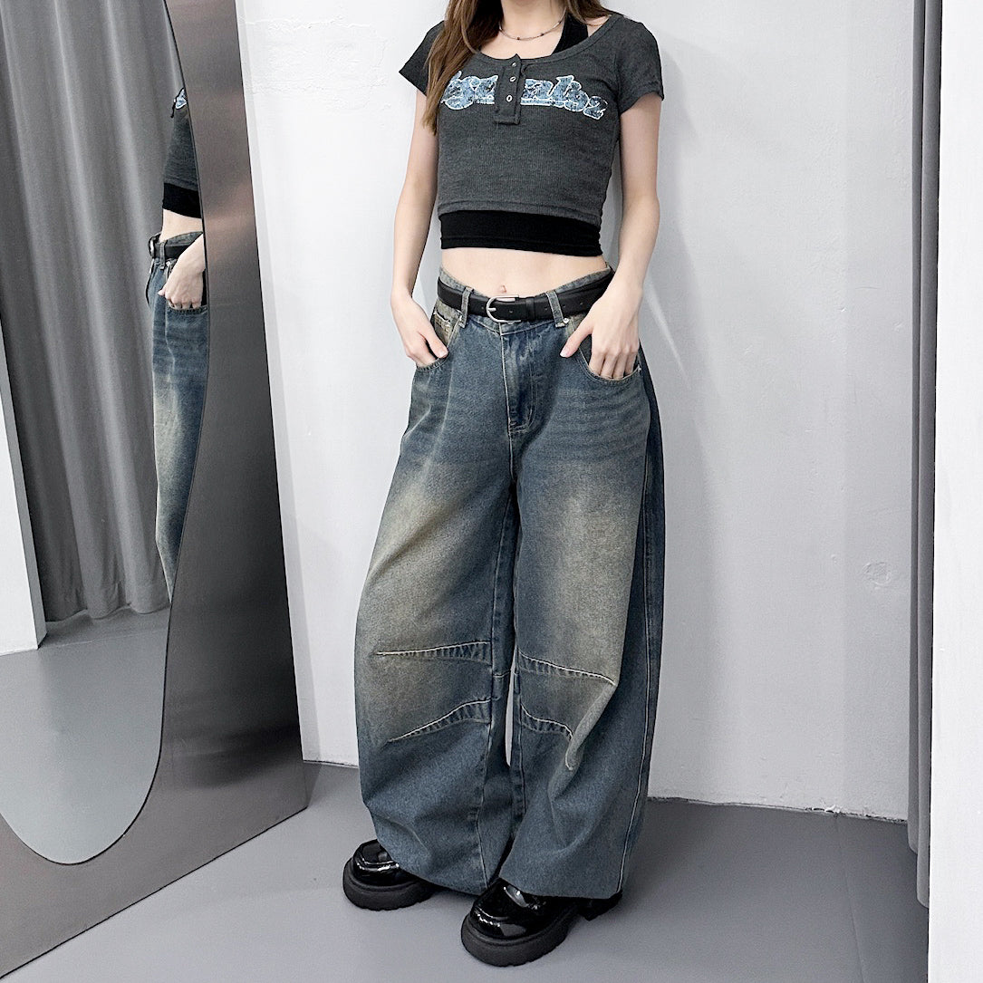 [UNISEX彎刀褲] VINTAGE SCIMITAR DENIM PANTS/ 2色