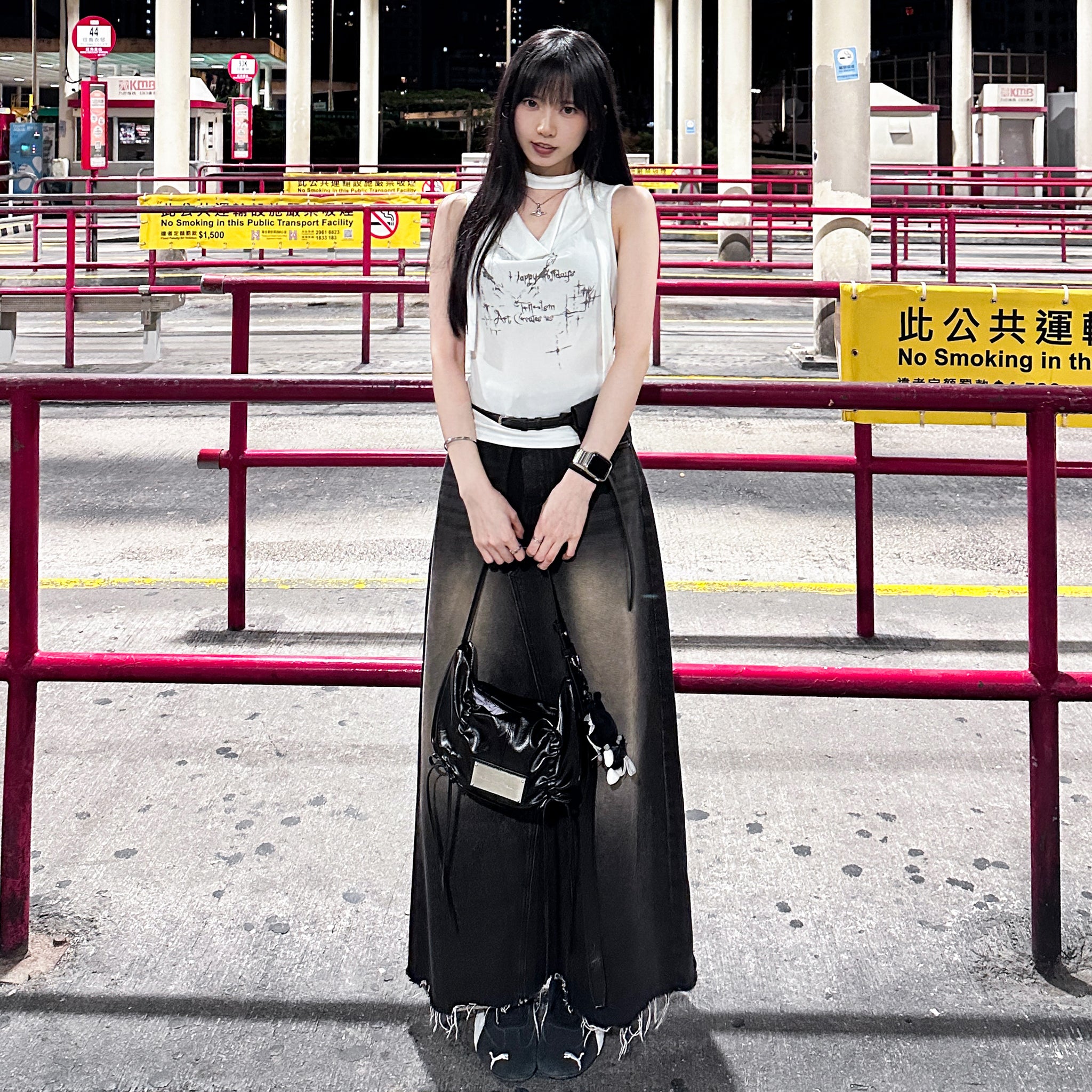 [2WAY: TANK TOP&OFF SHOULDER] SECRET ANGEL TOP WITH SCARF SET/ 1色