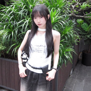 [2WAY: TANK TOP&OFF SHOULDER] SECRET ANGEL TOP WITH SCARF SET/ 1色