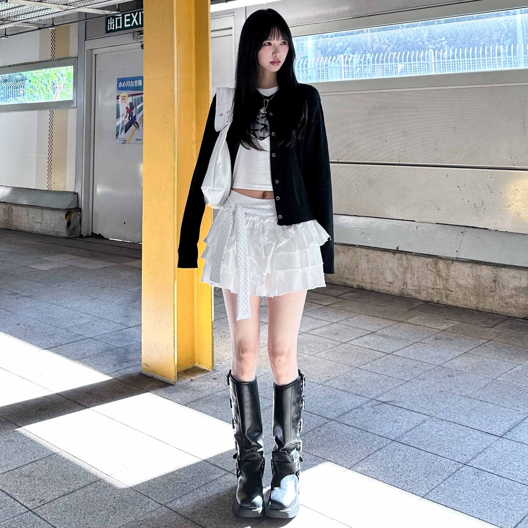 JULIA SEMI-CROP KNIT CARDIGAN/ 2色