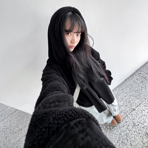 GENKI冬日感雙拉鏈短款毛毛外套/ 2色