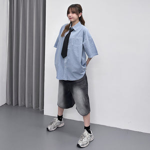 [BEST] UNISEX PIGMENT OVERSIZE SHIRT/ 4色