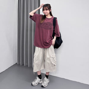 [UNISEX] 刺繡3D GHOST OVERSIZE TEE/ 3色