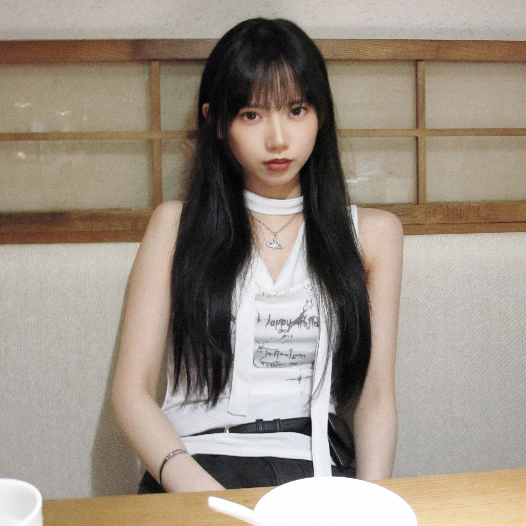 [2WAY: TANK TOP&OFF SHOULDER] SECRET ANGEL TOP WITH SCARF SET/ 1色