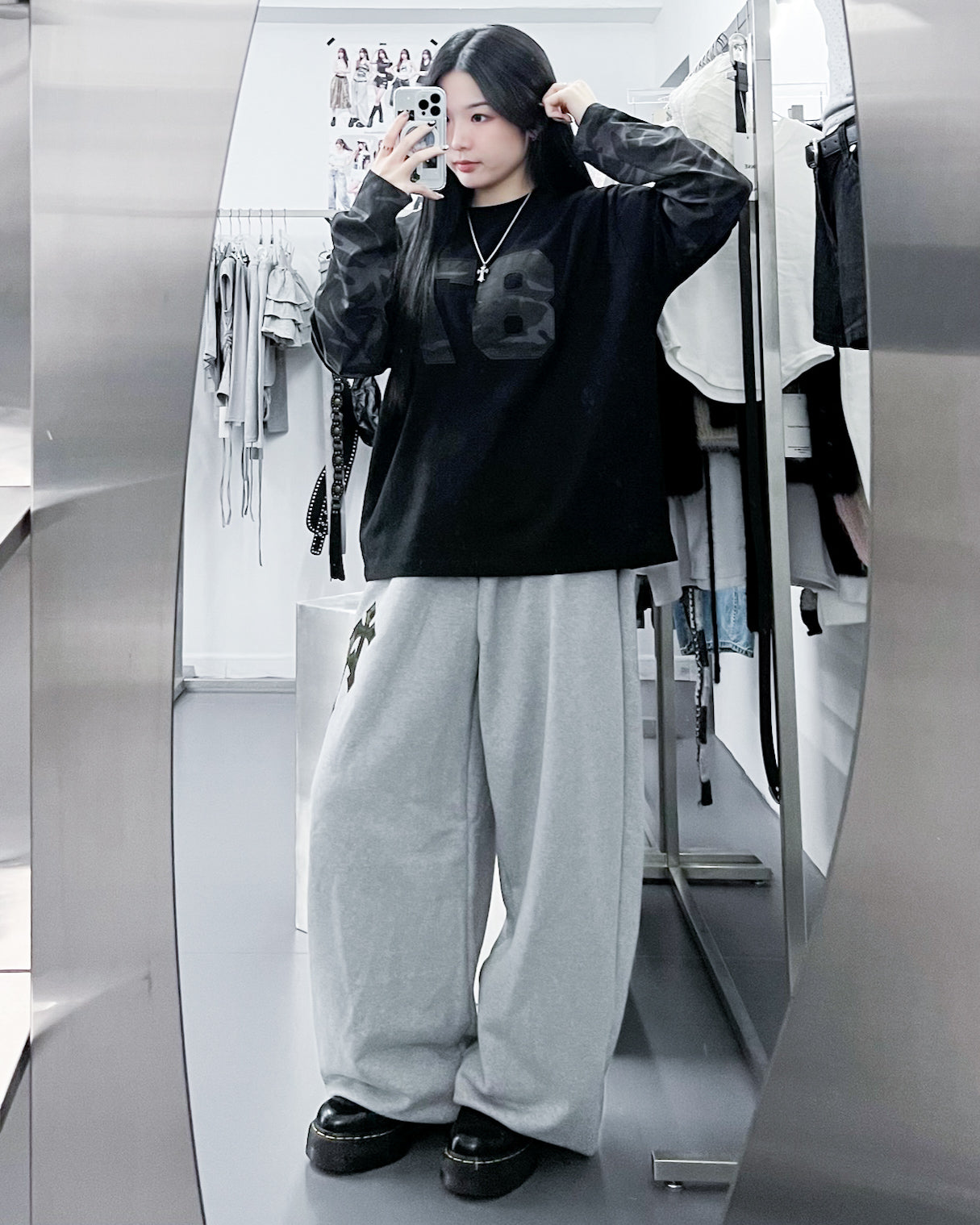 [UNISEX] 層次穿假兩件87 CAMOUFLAGE LONG SLEEVE/ 1色