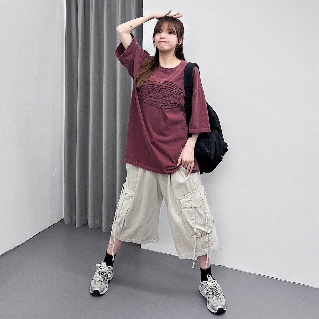[UNISEX] 刺繡3D GHOST OVERSIZE TEE/ 3色