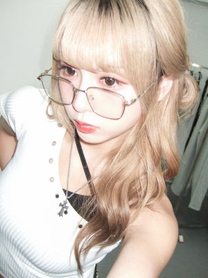 HOLLOW RIVET ONE-SHOULDER CROP TOP/ 2色