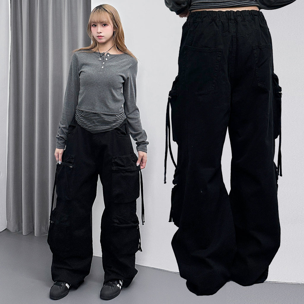 [UNISEX] 重磅3D POCKET WIDE PANTS/ 1色