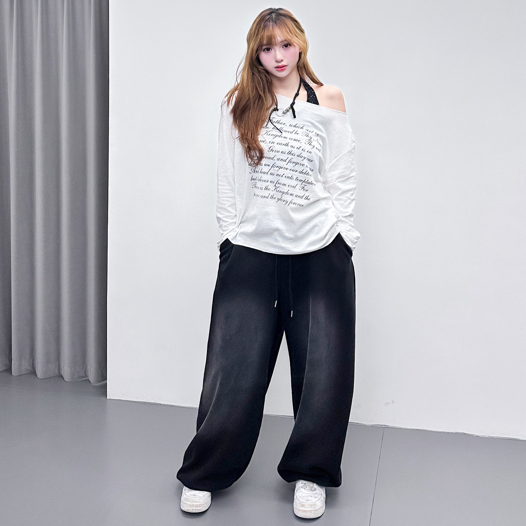 AMILIA LETTER OFF SHOULDER LONG SLEEVE/ 2色