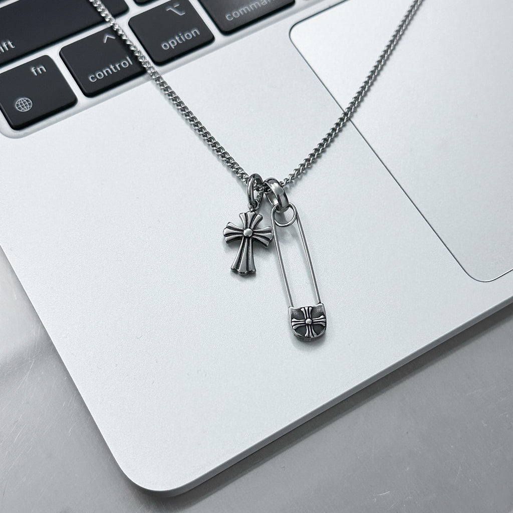 [醫療鋼] BROOCH & CROSS NECKLACE/ 1色