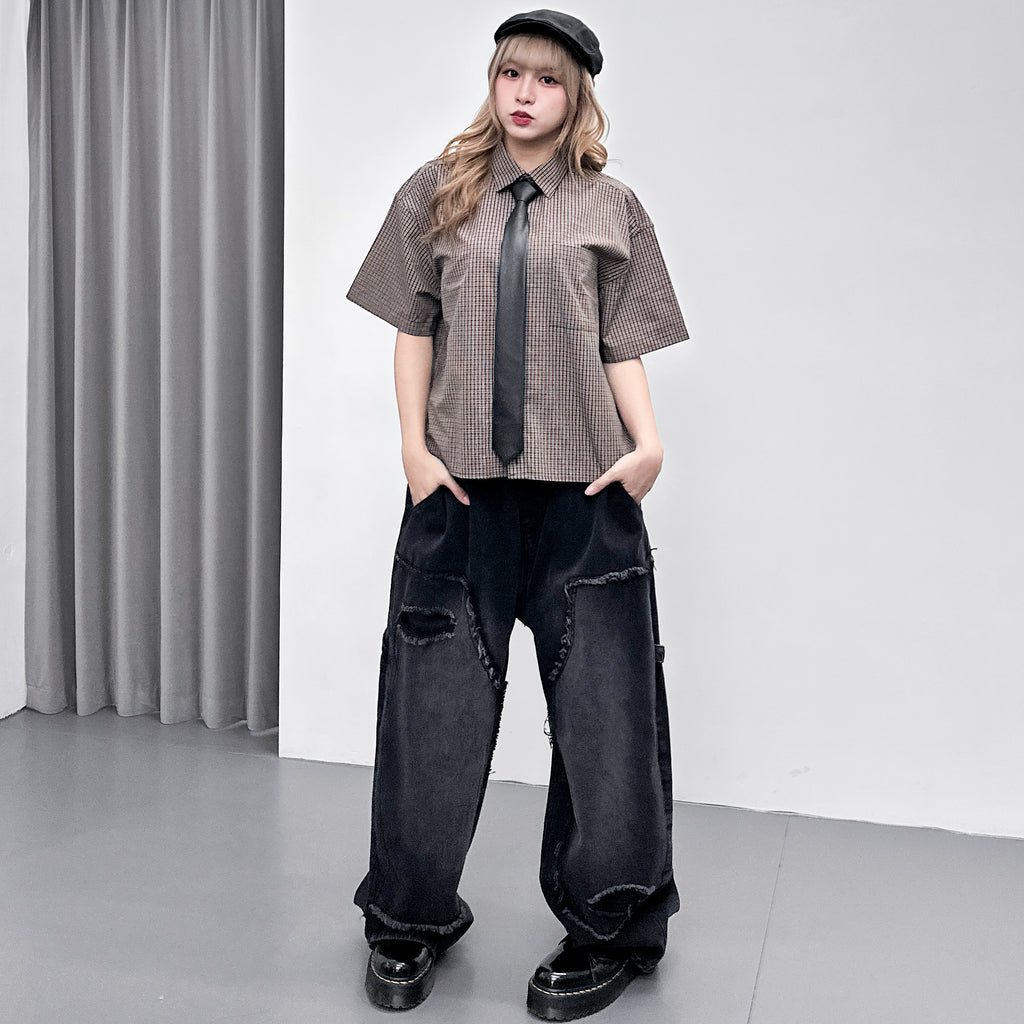 [UNISEX] 短款! SUMMER CHECKERED SHIRT/ 1色