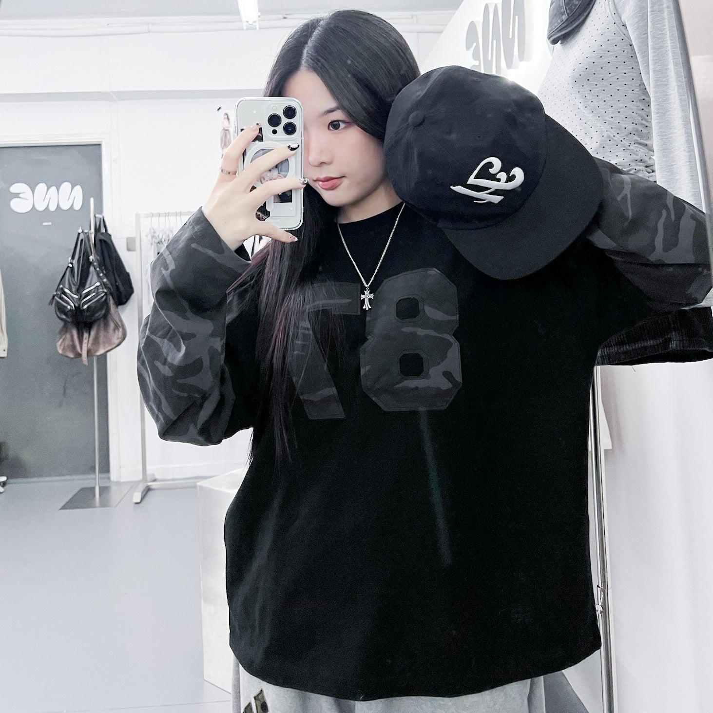 [UNISEX] 層次穿假兩件87 CAMOUFLAGE LONG SLEEVE/ 1色