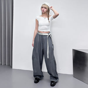 [韓妹必備] STARS UNBALANCED CROP TEE/ 3色