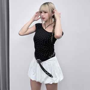 [韓妹必備] STARS UNBALANCED CROP TEE/ 3色