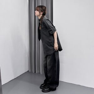 [BEST] UNISEX PIGMENT OVERSIZE SHIRT/ 4色