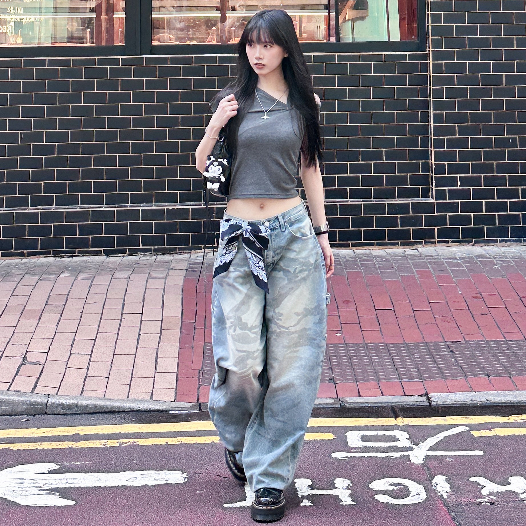[2WAY] UNTIE THE KNOT CROP TEE/ 2色