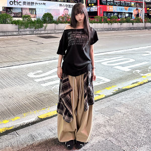 [UNISEX] 假兩件DOUBLE LAYER CHECK PANTS/ 2色