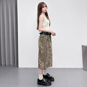 [UNISEX] 有皮帶位! LEOPARD BERMUDA PANTS/ 2色