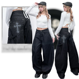 [BEST] STUDDED LEOPARD HOLY CROSS SCIMITAR PANTS/ 1色