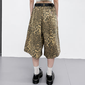 [UNISEX] 有皮帶位! LEOPARD BERMUDA PANTS/ 2色