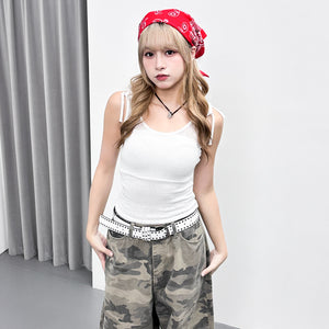 [2WAY: TANK TOP& STRAPLESS CROP TOP]  SEE- THROUGH TOP/ 1色