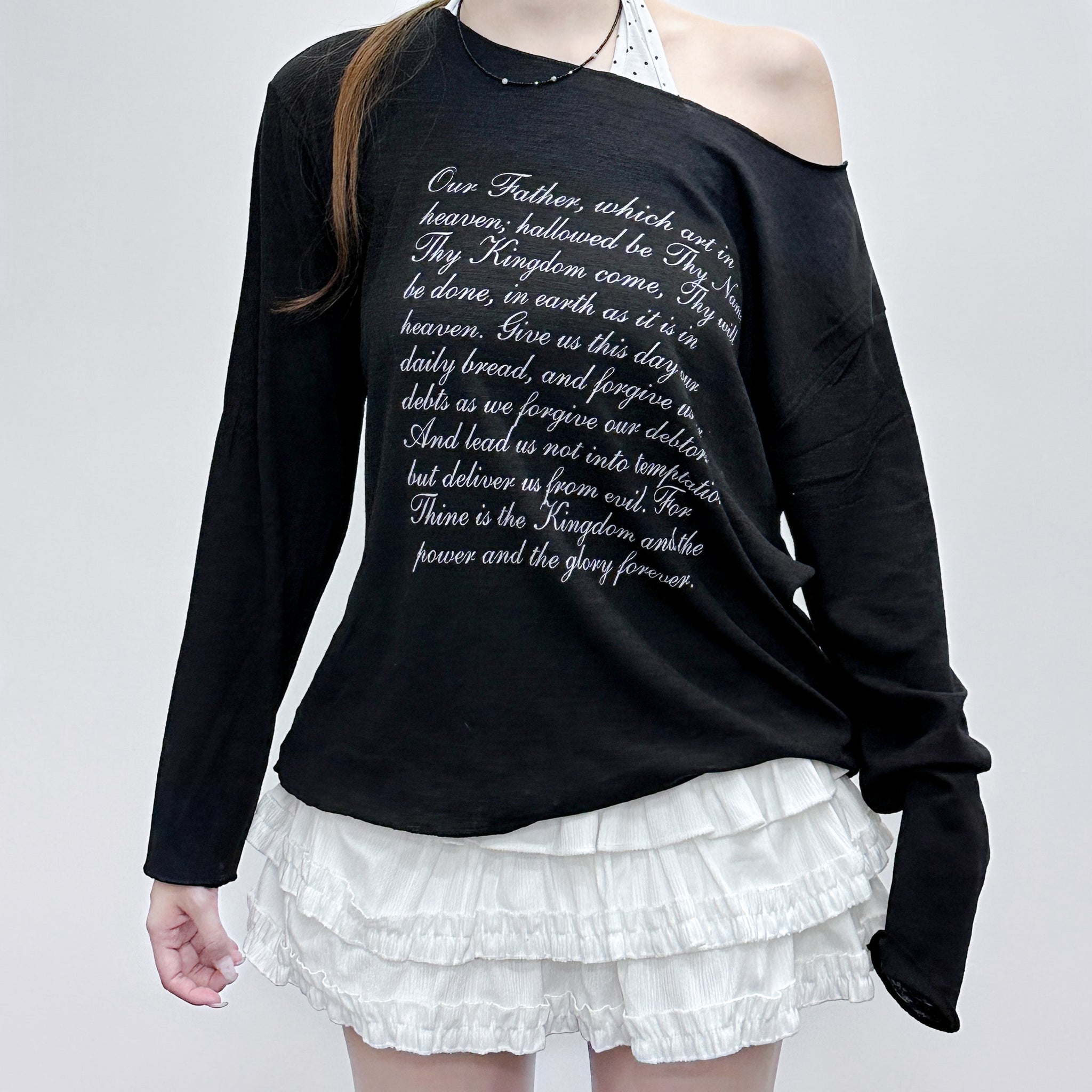 AMILIA LETTER OFF SHOULDER LONG SLEEVE/ 2色