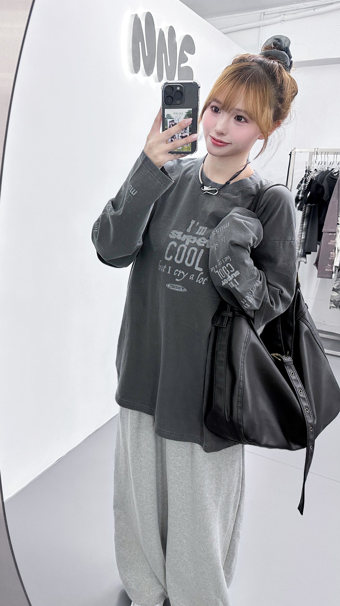 [UNISEX] 水洗假兩件I'M SUPER COOL BUT I CRY A LOT/ 2色