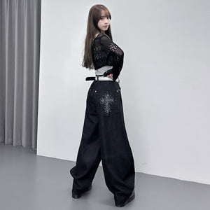 [BEST] STUDDED LEOPARD HOLY CROSS SCIMITAR PANTS/ 1色