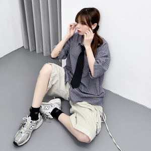 [UNISEX] SUMMER CHECKERED OVERSIZE SHIRT/ 1色