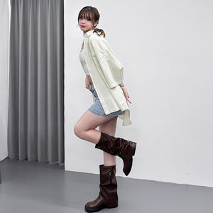 [BEST] UNISEX PIGMENT OVERSIZE SHIRT/ 4色