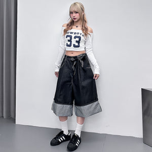 COWBOY SEMI CROP LONG SLEEVE TOP/ 2色