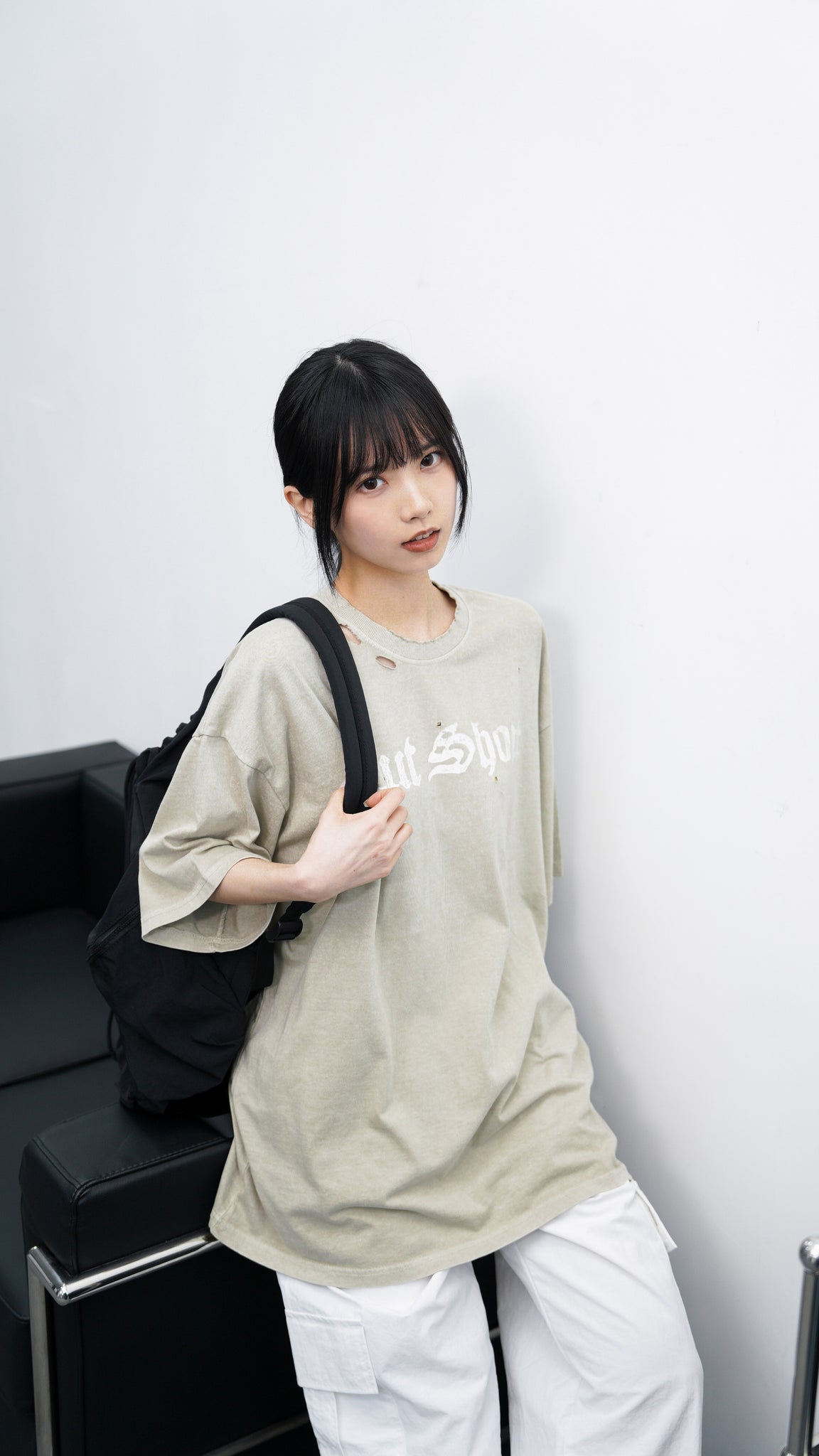 [UNISEX] DAMAGE  PIGMENT T-SHIRT/ 2色