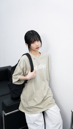 [UNISEX] DAMAGE  PIGMENT T-SHIRT/ 2色