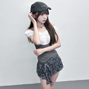 [2WAY] 假兩件HALTER TAYLOR TOP/ 2色