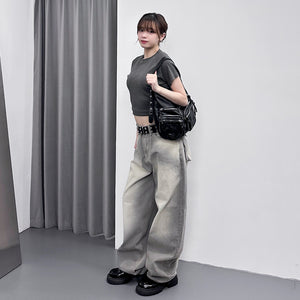 [冰感彈力MAX] PIGMENT SEMI-CROP TEE/ 1色