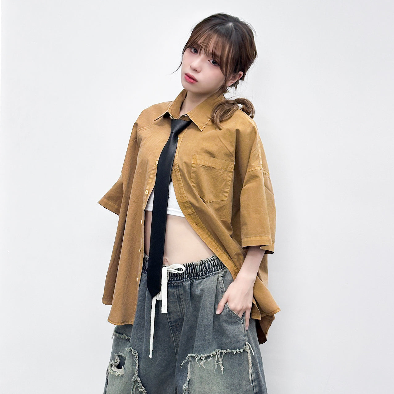 [UNISEX] 自動式LEATHER TIE