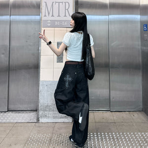 [BEST] STUDDED LEOPARD HOLY CROSS SCIMITAR PANTS/ 1色