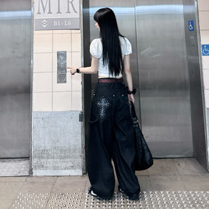 [BEST] STUDDED LEOPARD HOLY CROSS SCIMITAR PANTS/ 1色