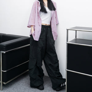SUMMER CHECKED BUTTON-UP HOODED SHIRT/ 1色