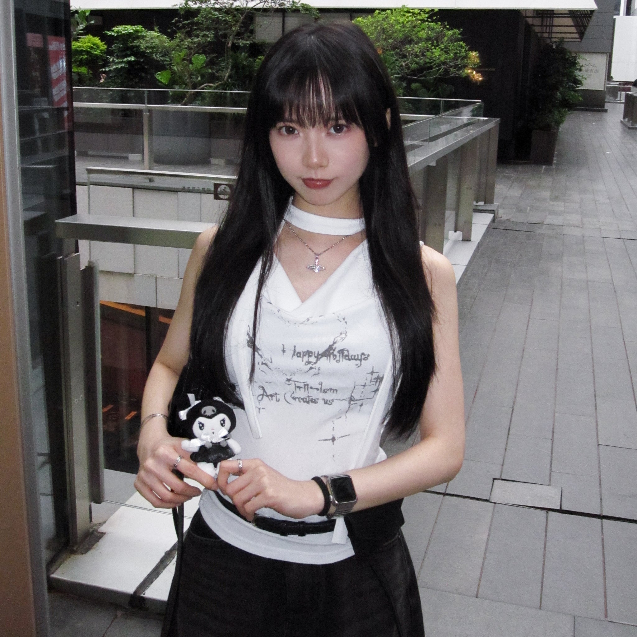 [2WAY: TANK TOP&OFF SHOULDER] SECRET ANGEL TOP WITH SCARF SET/ 1色