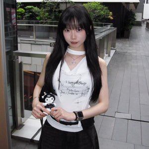 [2WAY: TANK TOP&OFF SHOULDER] SECRET ANGEL TOP WITH SCARF SET/ 1色