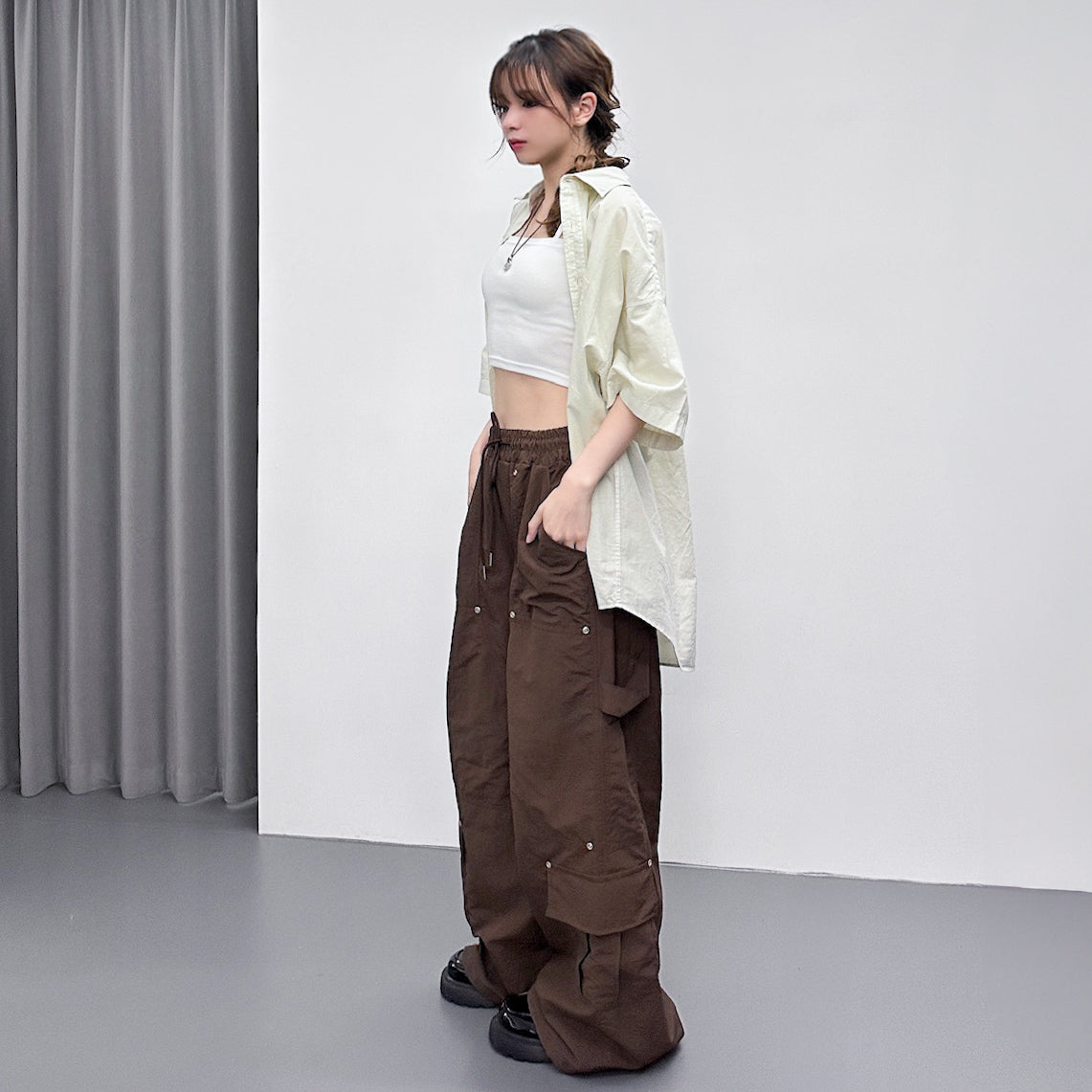 [BEST] UNISEX PIGMENT OVERSIZE SHIRT/ 4色