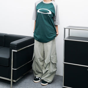 UNISEX霧面感WIDE PIN-TUCK CARGO PANTS/ 2色