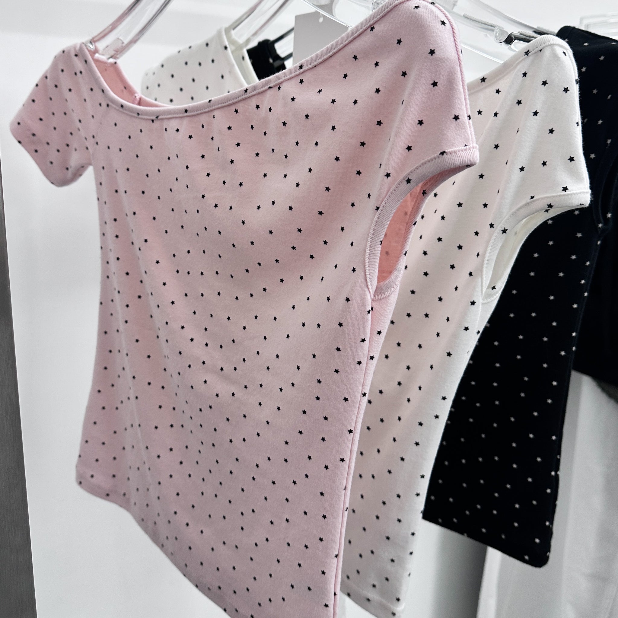 [韓妹必備] STARS UNBALANCED CROP TEE/ 3色