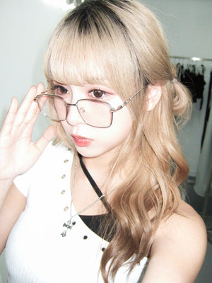 HOLLOW RIVET ONE-SHOULDER CROP TOP/ 2色