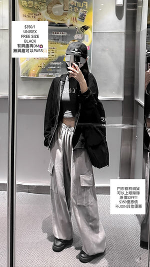 [UNISEX] 高質耐穿! 黑色通花帽款外套/ 1色